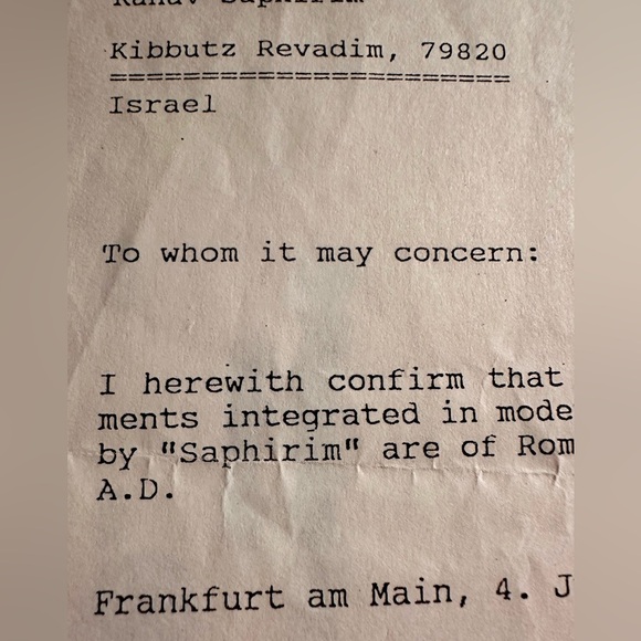 Ancient Roman / Israel necklace 925 Certified with paperwork 2000 years old! - Picture 6 of 8